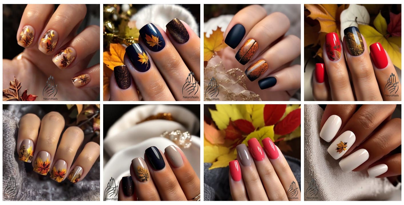 Autumn manicure generated by NeuroNails