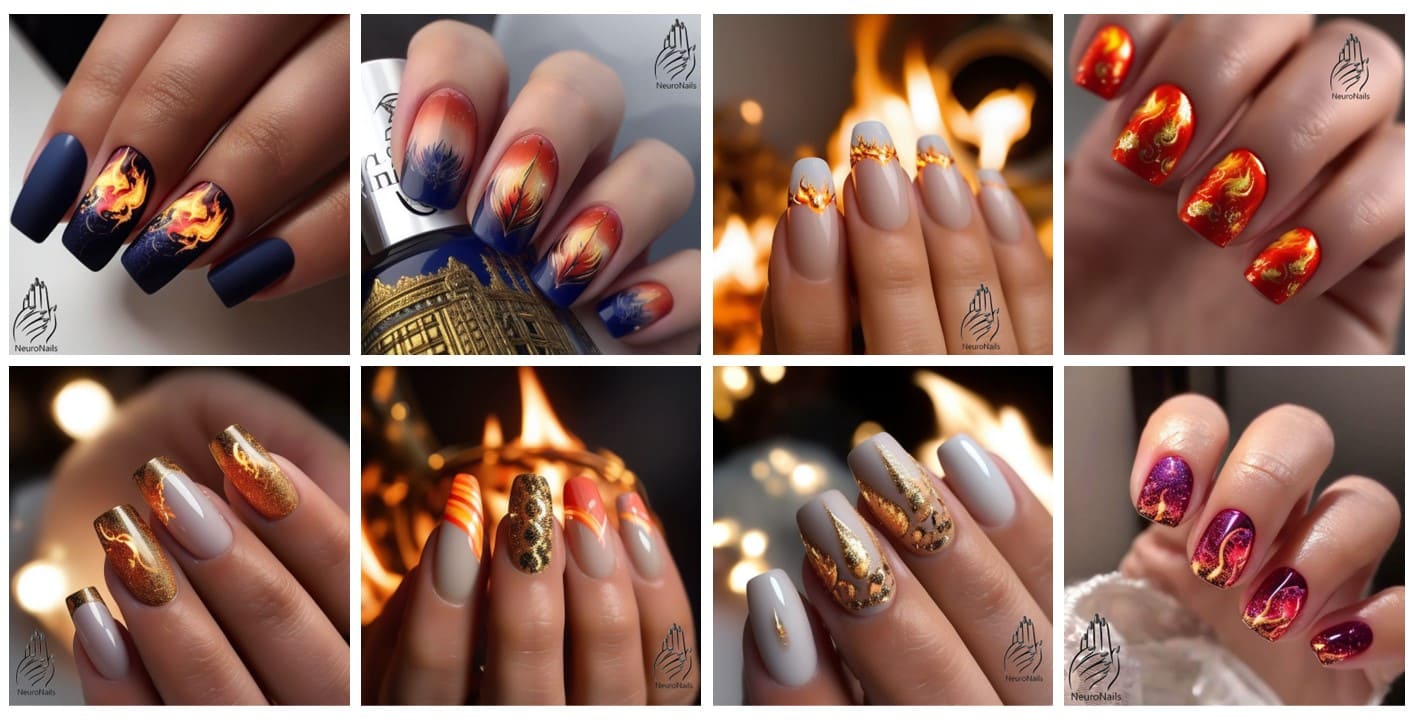 Flame nails generated by NeuroNails