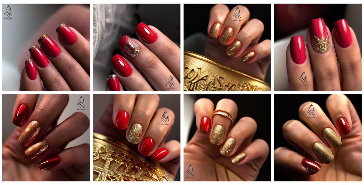 Red Gold Nails