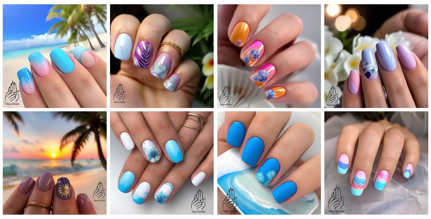 Summer manicure generated by NeuroNails