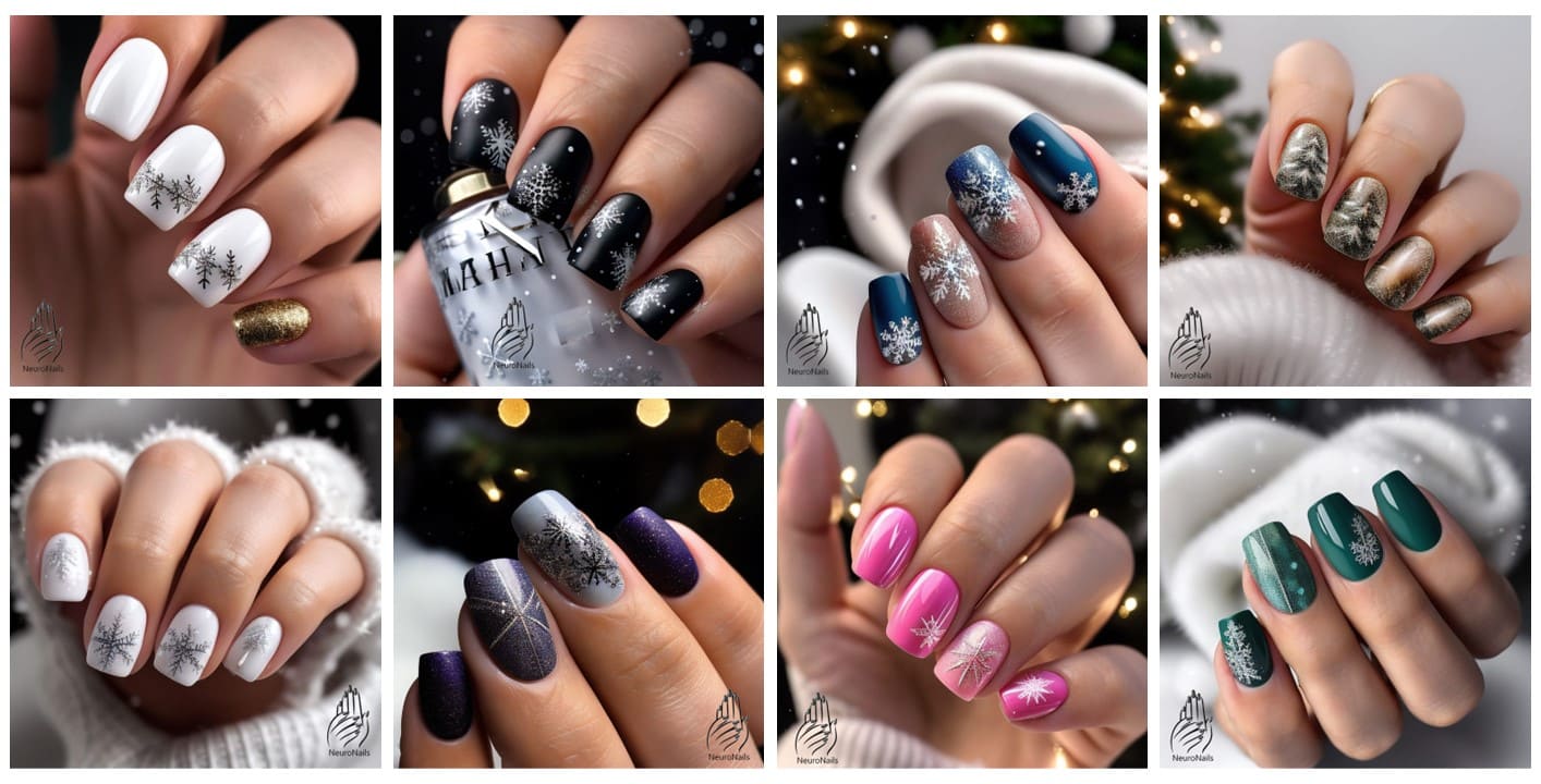 Winter manicure generated by NeuroNails