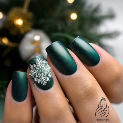 Winter nail design from NeuroNails with a big snowflake