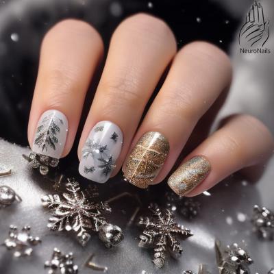 Nails with winter attributes
