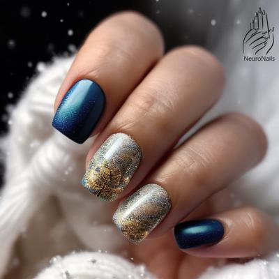 Winter design with patterns on nails