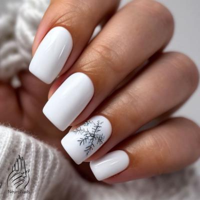 Minimalistic winter nail designs