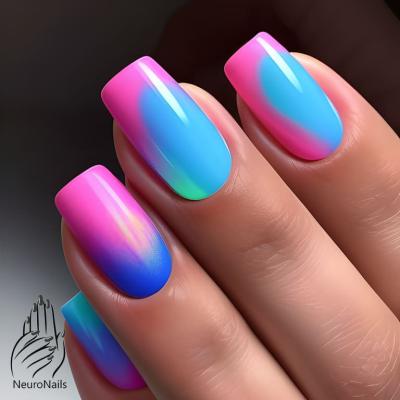 Neon gradient manicure