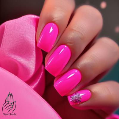 Raspberry neon manicure - image by NeuroNails