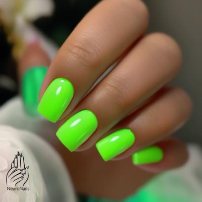 Green neon manicure
