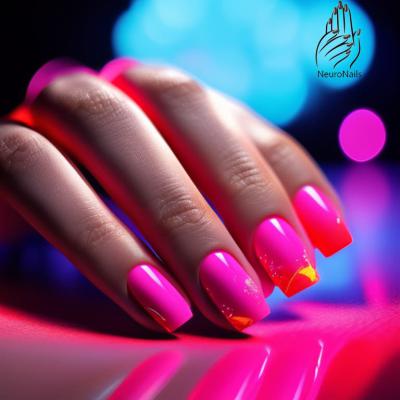 Pink Red Neon Nail Designs