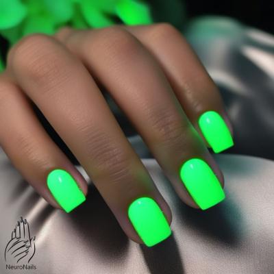 Rich green neon nails