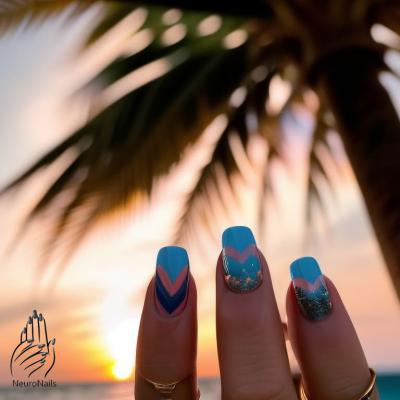 Пальма и летний дизайн ногтей