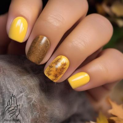 Дизайн ногтей с желтыми и коричневыми оттенками