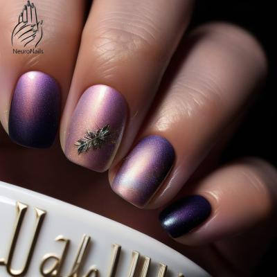 Градиентный дизайн ногтей в фиолетовых тонах